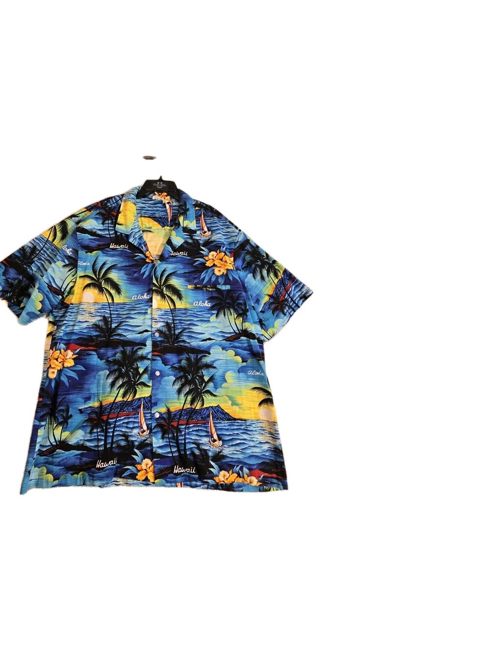 Royal Creations Hawaii Aloha Shirt 2XL Blue Sunset Button Up Short Sleeve